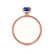 LIVELY - Elongated Cushion Blue Sapphire 18k Rose Gold Petite Hidden Halo Pavé Shoulder Set Ring