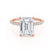 LIVELY - Emerald Natural Diamond 18k Rose Gold Hidden Halo Micro Pavé Shoulder Set Engagement Ring Lily Arkwright