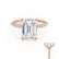 LIVELY - Emerald Natural Diamond 18k Rose Gold Hidden Halo Micro Pavé Shoulder Set Engagement Ring Lily Arkwright