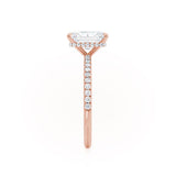 LIVELY - Radiant Natural Diamond 18k Rose Gold Micro Pavé Hidden Halo Engagement Ring Lily Arkwright