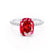 LIVELY - Elongated Cushion Ruby 950 Platinum Petite Hidden Halo Pavé Shoulder Set Ring