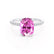 LIVELY - Elongated Cushion Pink Sapphire 950 Platinum Petite Hidden Halo Pavé Shoulder Set Ring