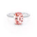 LIVELY - Elongated Cushion Champagne Sapphire 18k White Gold Petite Hidden Halo Pavé Shoulder Set Ring