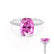 LIVELY - Elongated Cushion Pink Sapphire 950 Platinum Petite Hidden Halo Pavé Shoulder Set Ring