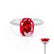 LIVELY - Elongated Cushion Ruby 950 Platinum Petite Hidden Halo Pavé Shoulder Set Ring