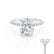LIVELY - Elongated Cushion Natural Diamond 18k White Gold Petite Hidden Halo Pavé Shoulder Set