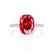 LIVELY - Elongated Cushion Ruby 950 Platinum Petite Hidden Halo Pavé Shoulder Set Ring