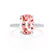 LIVELY - Elongated Cushion Champagne Sapphire 18k White Gold Petite Hidden Halo Pavé Shoulder Set Ring
