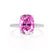 LIVELY - Elongated Cushion Pink Sapphire 950 Platinum Petite Hidden Halo Pavé Shoulder Set Ring