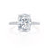 LIVELY - Elongated Cushion Natural Diamond Platinum Petite Hidden Halo Pavé Shoulder Set Engagement Ring Lily Arkwright