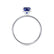 LIVELY - Elongated Cushion Blue Sapphire 18k White Gold Petite Hidden Halo Pavé Shoulder Set Ring