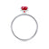 LIVELY - Elongated Cushion Ruby 950 Platinum Petite Hidden Halo Pavé Shoulder Set Ring