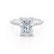 LIVELY - Radiant Natural Diamond 18k White Gold Mico Pavé Hidden Halo Engagement Ring Lily Arkwright