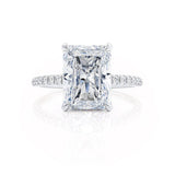 LIVELY - Radiant Natural Diamond Platinum Mico Pavé Hidden Halo Engagement Ring Lily Arkwright