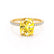 LIVELY - Elongated Cushion Yellow Sapphire 18k Yellow Gold Petite Hidden Halo Pavé Shoulder Set Ring