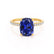 LIVELY - Elongated Cushion Blue Sapphire 18k Yellow Gold Petite Hidden Halo Pavé Shoulder Set Ring