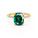 LIVELY - Elongated Cushion Emerald 18k Yellow Gold Petite Hidden Halo Pavé Shoulder Set Ring