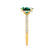 LIVELY - Elongated Cushion Emerald 18k Yellow Gold Petite Hidden Halo Pavé Shoulder Set Ring