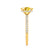 LIVELY - Elongated Cushion Yellow Sapphire 18k Yellow Gold Petite Hidden Halo Pavé Shoulder Set Ring