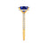 LIVELY - Elongated Cushion Blue Sapphire 18k Yellow Gold Petite Hidden Halo Pavé Shoulder Set Ring