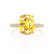 LIVELY - Elongated Cushion Yellow Sapphire 18k Yellow Gold Petite Hidden Halo Pavé Shoulder Set Ring