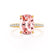 LIVELY - Elongated Cushion Champagne Sapphire 18k Yellow Gold Petite Hidden Halo Pavé Shoulder Set Ring