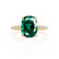 LIVELY - Elongated Cushion Emerald 18k Yellow Gold Petite Hidden Halo Pavé Shoulder Set Ring