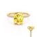 LIVELY - Elongated Cushion Yellow Sapphire 18k Yellow Gold Petite Hidden Halo Pavé Shoulder Set Ring
