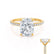 LIVELY - Elongated Cushion Natural Diamond 18k Yellow Gold Petite Hidden Halo Pavé Shoulder Set Engagement Ring Lily Arkwright