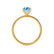 LIVELY - Elongated Cushion Aqua Spinel 18k Yellow Gold Petite Hidden Halo Pavé Shoulder Set Ring