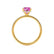 LIVELY - Elongated Cushion Pink Sapphire 18k Yellow Gold Petite Hidden Halo Pavé Shoulder Set Ring