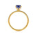 LIVELY - Elongated Cushion Blue Sapphire 18k Yellow Gold Petite Hidden Halo Pavé Shoulder Set Ring