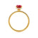 LIVELY - Elongated Cushion Ruby 18k Yellow Gold Petite Hidden Halo Pavé Shoulder Set Ring