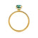 LIVELY - Elongated Cushion Emerald 18k Yellow Gold Petite Hidden Halo Pavé Shoulder Set Ring