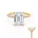 LIVELY - Emerald Natural Diamond 18k Yellow Gold Hidden Halo Micro Pavé Shoulder Set Engagement Ring Lily Arkwright