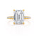 LIVELY - Emerald Natural Diamond 18k Yellow Gold Hidden Halo Micro Pavé Shoulder Set Engagement Ring Lily Arkwright
