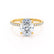 LIVELY - Oval natural Diamond 18k Yellow Gold Petite Hidden Halo Pavé Shoulder Set Engagement Ring Lily Arkwright