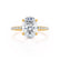 LIVELY - Oval natural Diamond 18k Yellow Gold Petite Hidden Halo Pavé Shoulder Set Engagement Ring Lily Arkwright