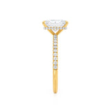 LIVELY - Radiant Natural Diamond 18k Yellow Gold Mico Pavé Hidden Halo Engagement Ring Lily Arkwright