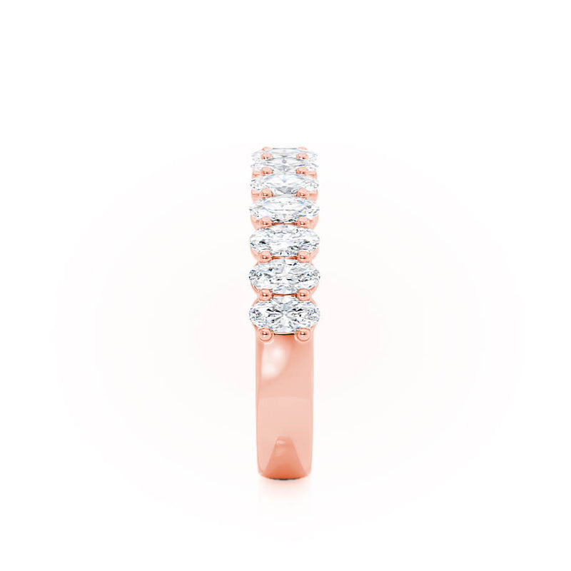 AURELIA - Oval 18k Rose Gold Pavé Eternity Band