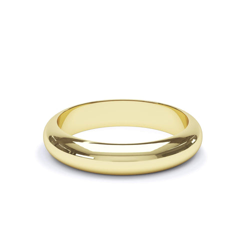 - Ready to Ship 4mm D Shape Profile Wedding Ring 18k Yellow Gold