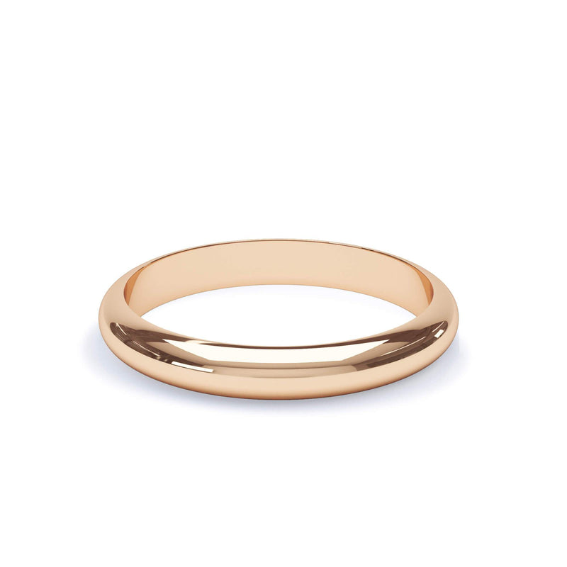 - D Shape Profile Plain Wedding Ring 9k Rose Gold Wedding Bands Lily Arkwright