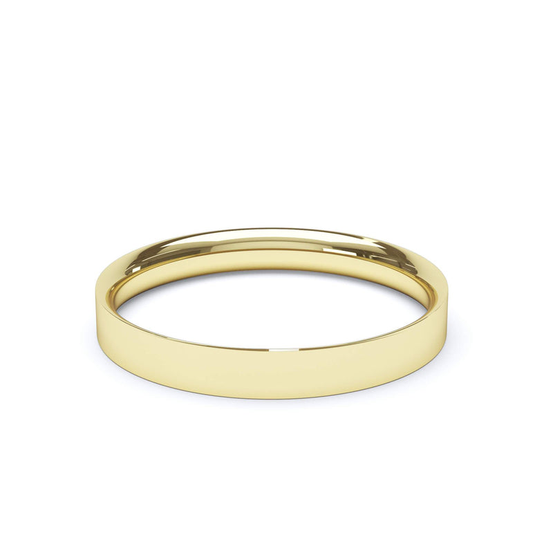- Flat Court Profile Plain Wedding Ring 9k Yellow Gold Wedding Bands Lily Arkwright