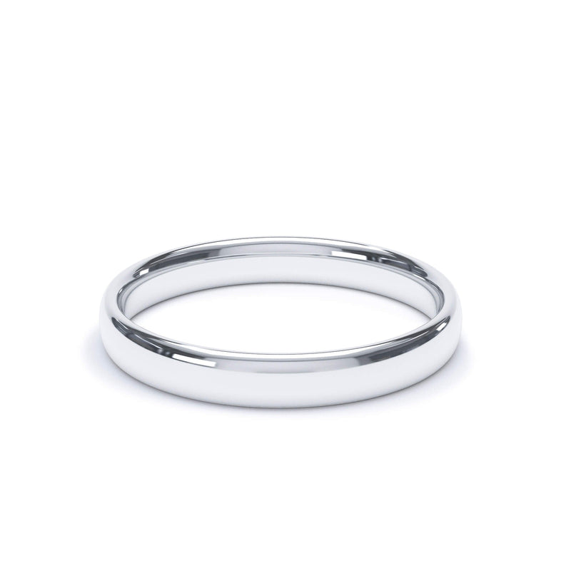 - Regular Court Profile Plain Wedding Ring 9k White Gold Wedding Bands Lily Arkwright