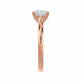 ROSALEE - Princess Natural Diamond 18k Rose Gold Solitaire