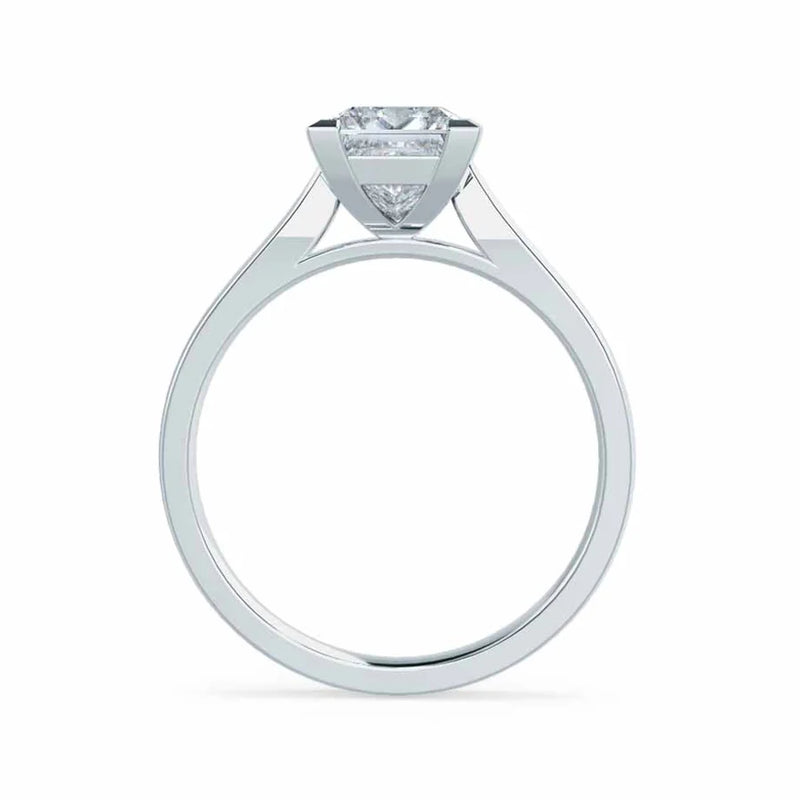 ROSALEE - Princess Lab Diamond 18k White Gold Solitaire