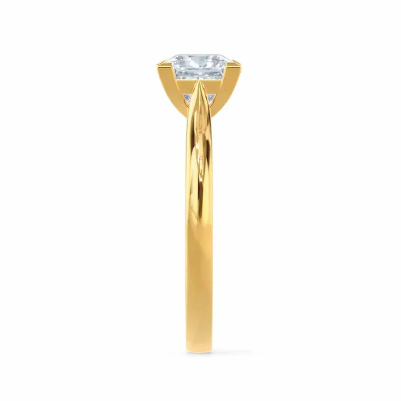 ROSALEE - Princess Natural Diamond 18k Yellow Gold Solitaire