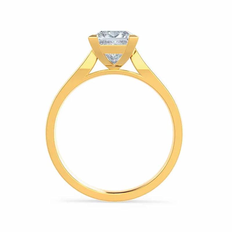 ROSALEE - Princess Lab Diamond 18k Yellow Gold Solitaire