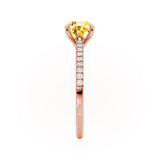 CATALINA - Chatham® Round Yellow Sapphire Solitaire Engagement Ring 18k Rose Gold