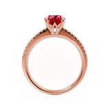 CATALINA - Chatham® Round Ruby Solitaire Engagement Ring 18k Rose Gold
